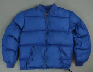 Vintage REI Jacket Mens Blue Goose Down Puffer Bomber Full Zip - Picture 1 of 8