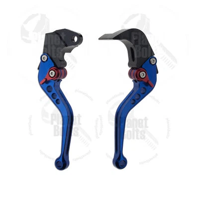 Blue CNC Shorty Brake & Clutch Levers For Suzuki GSXR 600 750 04-05 Control Hand - Image 1 of 4
