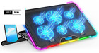 RGB Cooling Pad Gaming Laptop Cooler, Laptop Fan Cooling Stand with 6 Quiet 