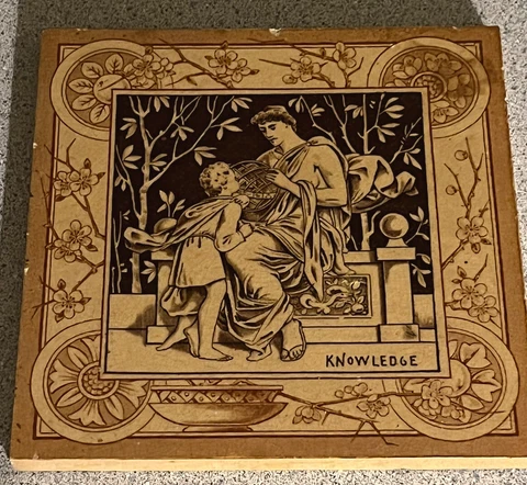 Antique Brown Transfer Printed Tile trivet Cover