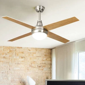 Krear 52" Ceiling Fan LED Light With Remote Control 4 Blades DC Motor Fans - Picture 1 of 11