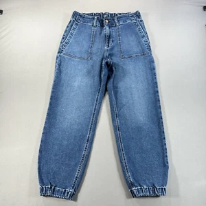 J. Pantalón Jogger Crew Factory Utility Mujer 29 Azul Denim Elástico Tiro Alto - Imagen 1 de 8