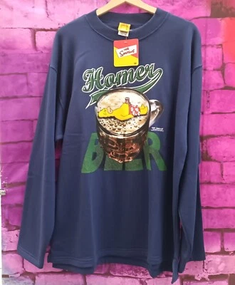 RARE VINTAGE DEADSTOCK 1999 THE SIMPSONS HOMER DUFF SEASIDE BEACH SWEATSHIRT XL  - Imagen 1 de 4