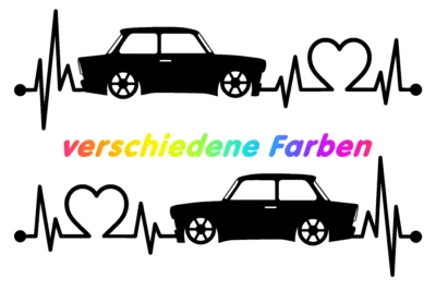 2 x Trabant 601 • Trabi • Pegatina pegatina línea corazón pulso • Trabbi - Imagen 1 de 4