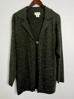 Jaclyn Smith Classic Sweater Women’s Gray Wool Blend Open Front Cardigan SIze X - Image 1 of 4