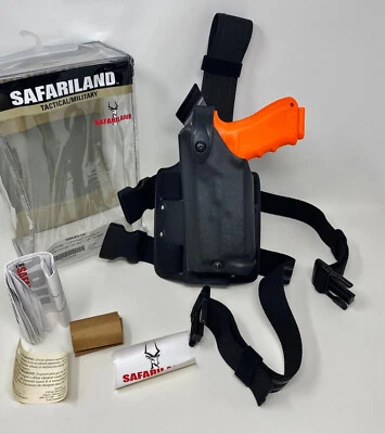 Safariland 6004 SLS Leg Rig Holster LH STX Black GLOCK 17 22 + LIGHT - LEFT HAND - Image 1 of 4