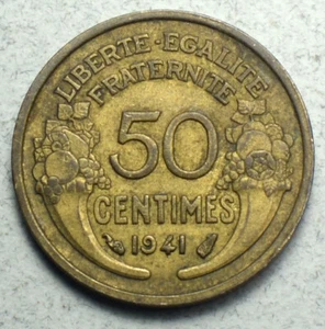 France 50 Centimes 1941 KM#894.1 Europe Coin - Picture 1 of 2