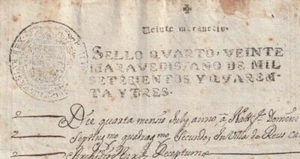 1743-PS-15 ESPAÑA SPAIN REVENUE SEALLED PAPER PAPEL SELLADO 1743 SELLO 4to. - Picture 1 of 2