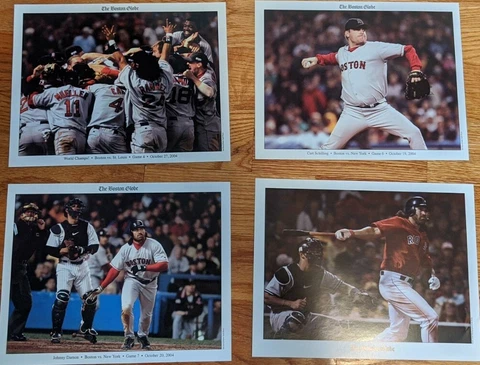 Lot of (11) Boston Red Sox mini-posters Boston Globe 2004 David Ortiz HOF Cover