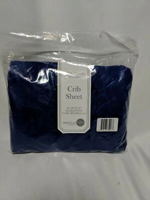 American Baby Company 100% Natural Cotton Percale Fitted Crib Sheet for Standard - Image 1 of 4