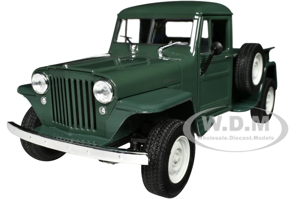 Welly 24116W-GRN 1947 Jeep Willys Pickup Truck Dark Green 1/24