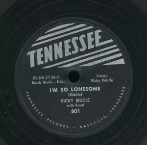 78tk-country-TENNESSEE 801-Ricky Riddle-(I'm so lonesome/If tears were music) - Imagen 1 de 2