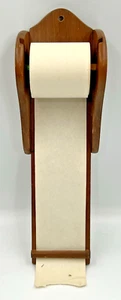 VTG 60s Handmade Wood Wall Hanging Roll Paper Note Taker Grocery List Dispenser - Picture 1 of 13