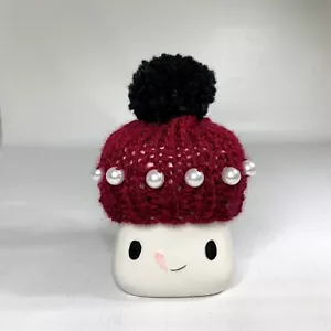 Burgunder Marshmallow Becher Hut Topper Bommel Perlen Kunstperlen Rae Dunn Tier Tablett - Bild 1 von 6