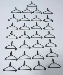 Tenda tendaggio appendiabiti filo torsione ganci di sicurezza ottone massiccio vintage 28 totali - Foto 1 di 2