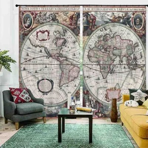 Two Sides Of The Earth 3D Blockout Photo Print Curtain Fabric Curtains Window - Bild 1 von 10