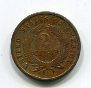 USA. 2 Cents 1865. Civil War Coin. VF