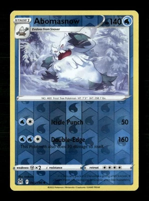 Abomasnow Reverse Holo Uncommon SWSH11: Lost Origin 043/196 LP Pokemon LP - Image 1 of 2