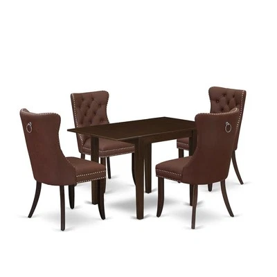 5 Piece Dining Table Set Consists of a Rectangle Kitchen Table with Dropleaf - Image 1 of 4