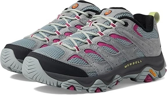 Women's Merrell MOAB 3 Grey Fuchsia Comfy Hiking Trail Shoes / J037230 / Size 7