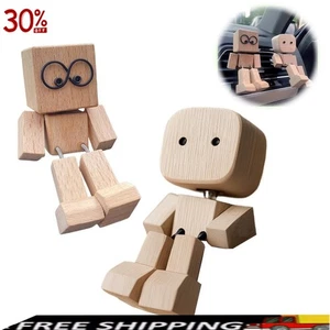 Shaking Wooden Man Car Creative Magnetic Air Freshener Diffuser 360° Adjustment - Picture 1 of 20