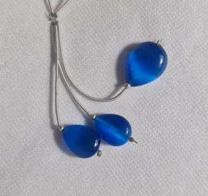 Blau Katzenauge Birne Edelstein 3 Stück Schmuck Set Lose Perlen 34 Kt - Bild 1 von 9
