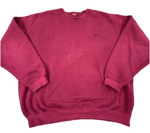 Vintage Nike Sweatshirt Men Large Marron Crewneck Sweater Mini Swoosh Y2K 2000s - Picture 1 of 10