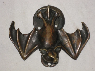Antique Gothic Bronze Bat Door Knocker - Image 1 of 3