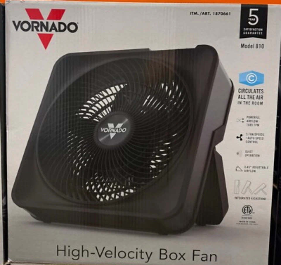 Vornado Model 810 Box Fan 5 Speeds High Velocity Airflow - Image 1 of 1