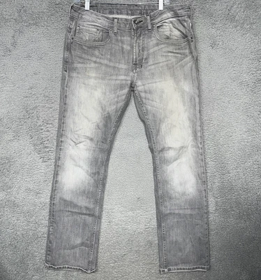 Pantalones de mezclilla Buffalo David Bitton Six-X para hombre talla 34 x 32 gris ajustados rectos elásticos Foto 1 de 4