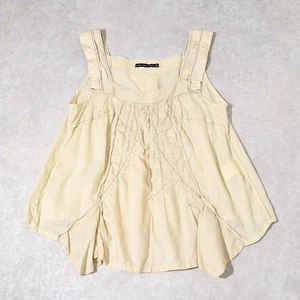 Blusa Marithe Francois Girbaud Sin Mangas Corte 3D Diseño Cosido Beige Talla M - Imagen 1 de 13