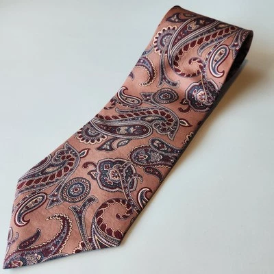 Corbata de Colección OSCAR DE LA RENTA Para Hombre Marrón Claro/Marate/Azul Cachemira SEDA Foto 1 de 4