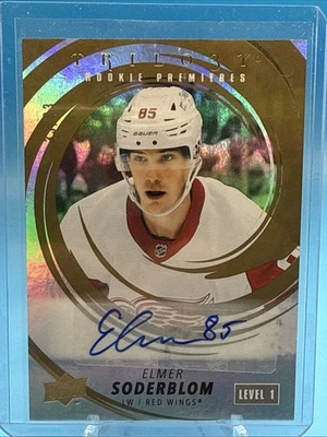 2022-23 Upper Deck Trilogy Gold Auto RC /33 Elmer Soderblom # 202 Red Wings - Image 1 of 4