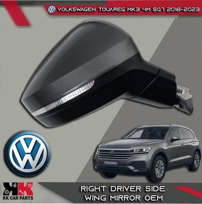 VOLKSWAGEN TOUAREG MK3 4M SQ7 2018-2023 RIGHT DRIVER WING MIRROR 16 PIN GREY OEM - Image 1 of 4