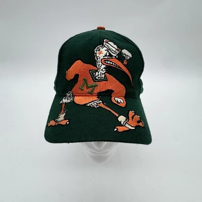RARO De Colección Años 90 NCAA MIAMI HURRICANES EL JUEGO GORRA SNAPBACK LOGOTIPO GRANDE Foto 1 de 4