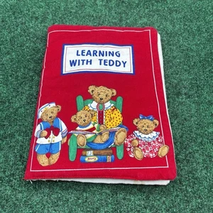 Vintage Learning With Teddy Fabric Cloth Soft Book Educational Bears 10 Pages - Bild 1 von 8