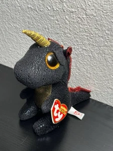Ty Beanie Boos Grindal the Black Dragon Medium 9" NO TAG - Picture 1 of 7
