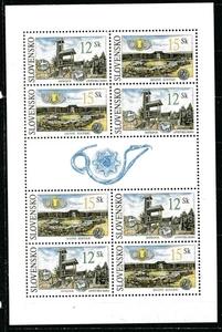 SLOVAKIA 2001, ARCHAEOLOGY, Scott 376 PAIR, SHEET OF 4 SETS and LABEL, MNH - Picture 1 of 1