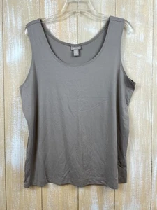 Chico's Sleeveless Shell Tank Top Stretch Pullover Basic Taupe Size 3 (XL) - Picture 1 of 7