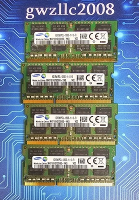 32GB (4x8GB) PC3L-12800s DDR3-1600MHz 2Rx8 Non-ECC Samsung M471B1G73DB0-YK0 #A30 - Image 1 of 2