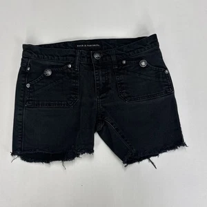ROCK & REPUBLIC Cut Off Shorts Woman’s W31 Black Denim Jorts Y2K Classic Bottoms - Picture 1 of 7