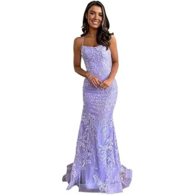 IS-NUEVO CON ETIQUETAS US4 Para mujeres Vestidos Largos Sirena Encaje Apliques Formal Vestido de Baile-08 Foto 1 de 4