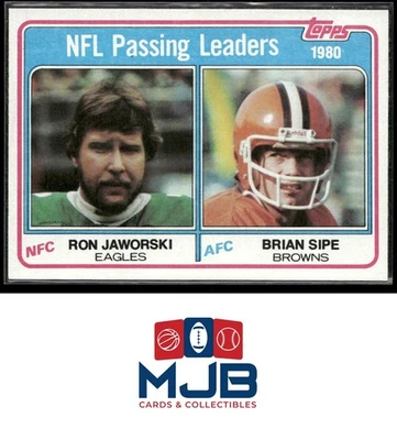 1981 Topps 1980 Passing Leaders (Ron Jaworski / Brian Sipe) LL #1 - Image 1 of 2