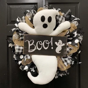40CM Halloween Garland with Ghost Doll for Front Door Indoor Party Decoration UK - Picture 1 of 8