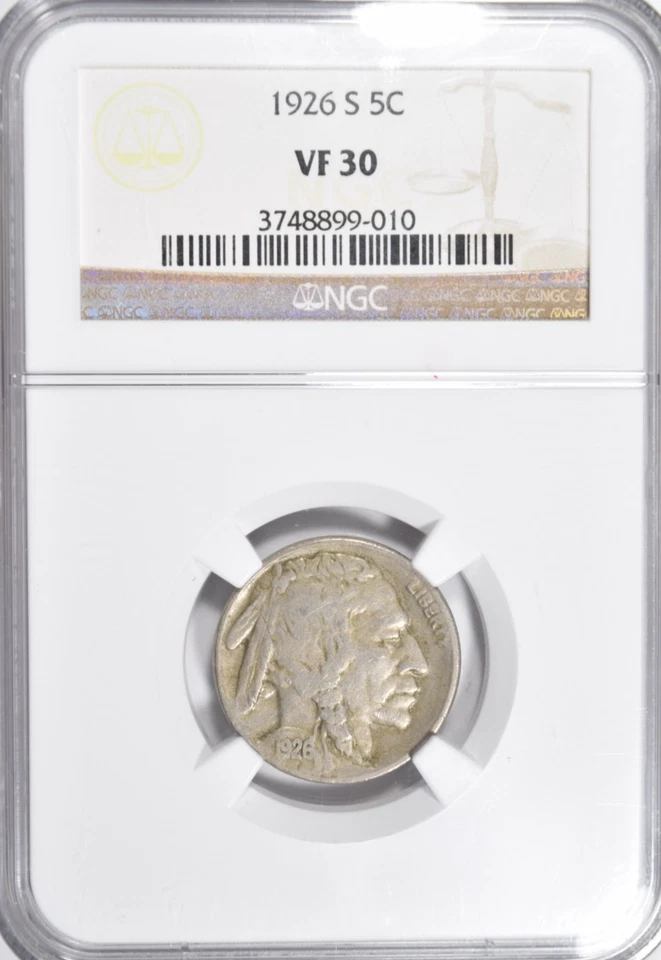 1926-S BUFFALO NICKEL ~ NGC VF30! - Image 1 of 2
