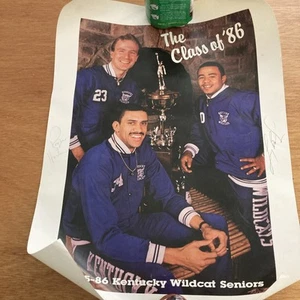 1985-86 UK Basketball Senior Players Auto Poster K. Sky Walker, R. Hardin, Bird - Picture 1 of 9