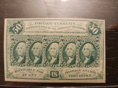 FRACTIONAL POSTAGE CURRENCY. First issue 50 Cents 1862-63. Foto 1 de 2