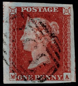 1841 1d Red Plate 69 MA 4m Huge Margins Superb Used - Picture 1 of 1