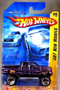 2007 Hot Wheels #5 New Models 5/36 DODGE RAM 1500 Dark Purple w/Chrome ORUT5 Sp - Picture 1 of 5