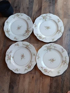 Theodore Haviland New York Rosalinde Floral Vergoldet 4 Stck. 10 1/4" Essteller 1937- - Bild 1 von 4